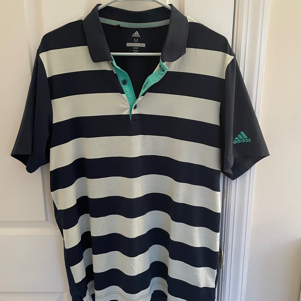 Adidas Golf Men's Polo Shirt‎ - Black, White, and Green
